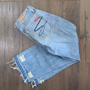 Seven7 Distressed Cropped Jeans Size 31